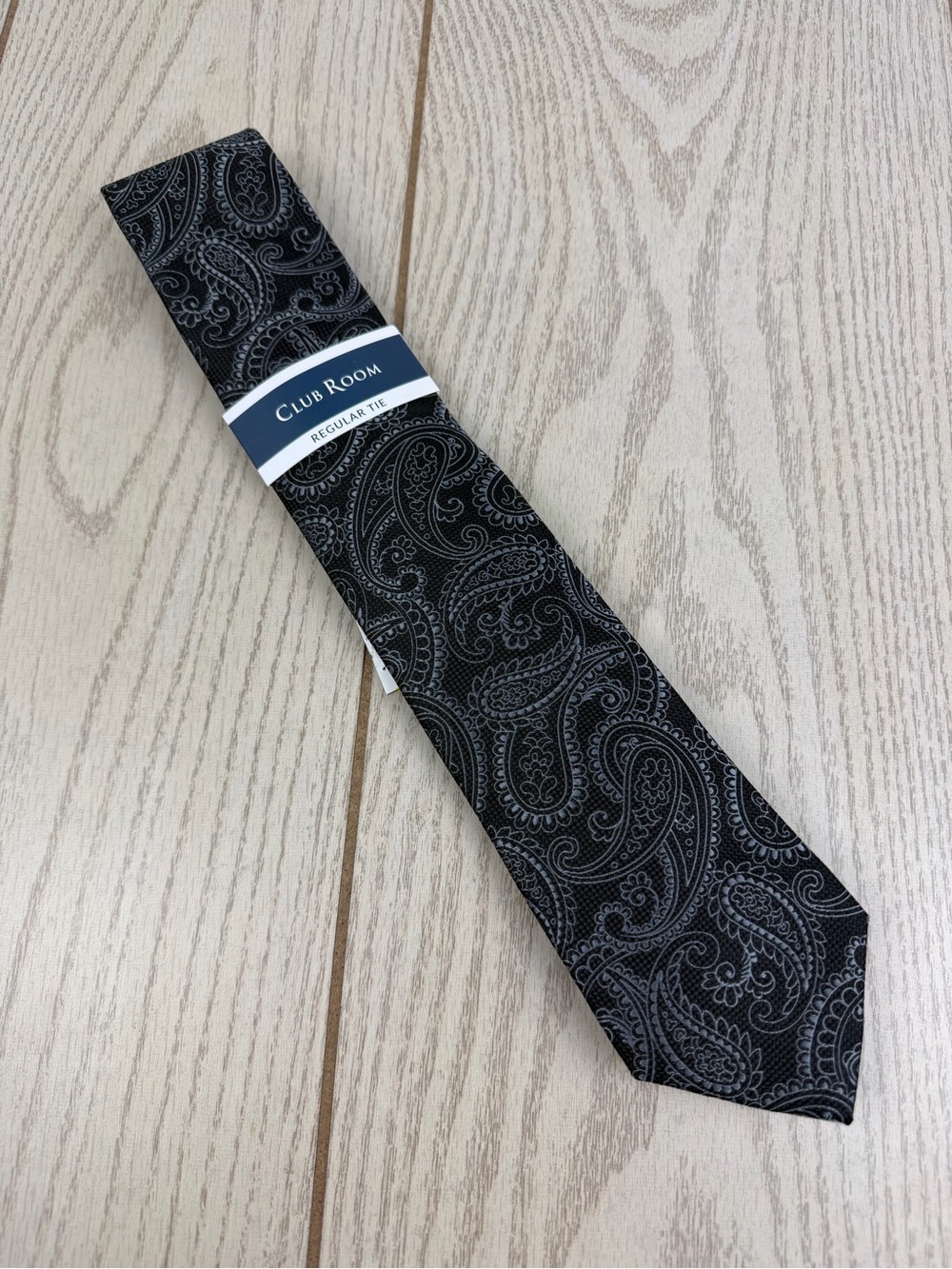 877 Club Room Men's Tie Athleas Paisley 001 Black $55 Polyester